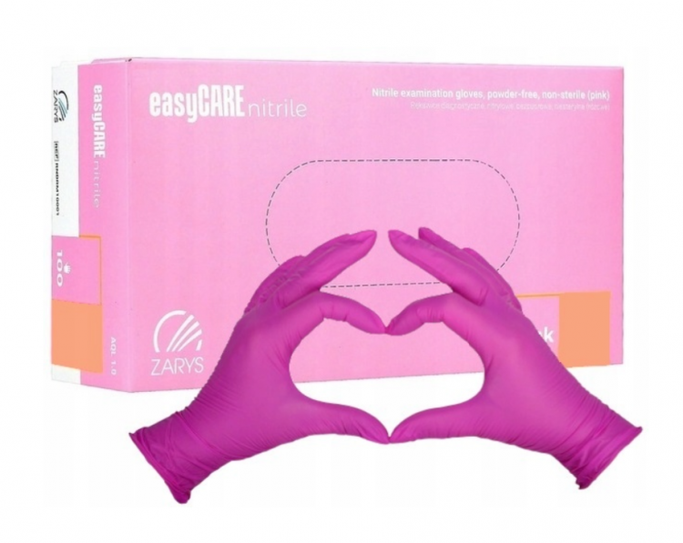 Rękawiczki diagnostyczne Zarys nitrile pink M 100szt