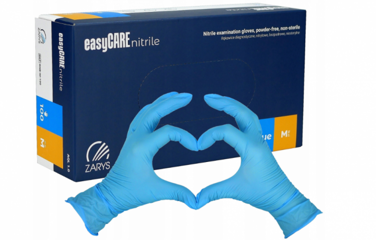 Rękawiczki diagnostyczne Zarys nitrile blue M 100szt